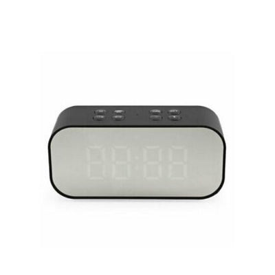 Wireless Bluetooth Speaker Mirror Surface Dual Alarm Clock LED USB TF MP3 Player