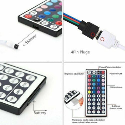 LED Strip Light controller 44 Key IR Infrared Wireless Remote with IR Receiver