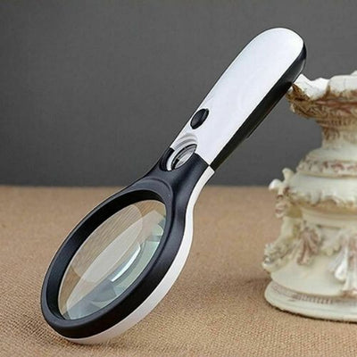 45X Handheld Magnifying Glass with 3 LED Light Magnifier Jewelry Loupe Lens CA