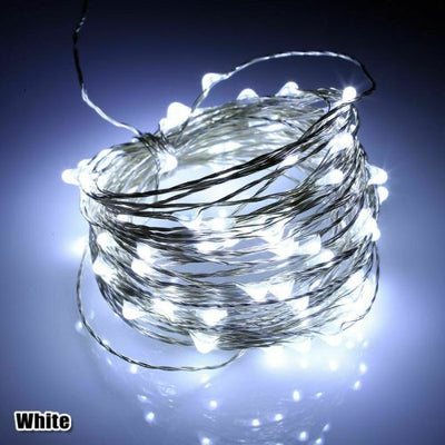 LED Battery Powered Copper Wire String Fairy Christmas Party Lights Warm White