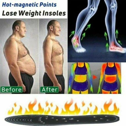 2X Slimming Shoe Insoles Magnetic Pads Therapy Feet Massage Acupressure Foot Pad