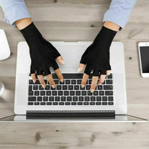 Anti Arthritis Compression Gloves Copper Fingerless Pain Relief Support