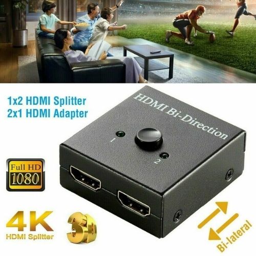 2x1 1x2 UHD 4K Bi Direction HDMI 2.0 Switch Switcher Splitter Hub HDCP 3D 1080P