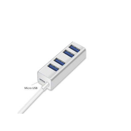 Aluminum 4 Port USB 3.0 Hub 5Gbps High Speed Mini Portable Adapter For PC Laptop