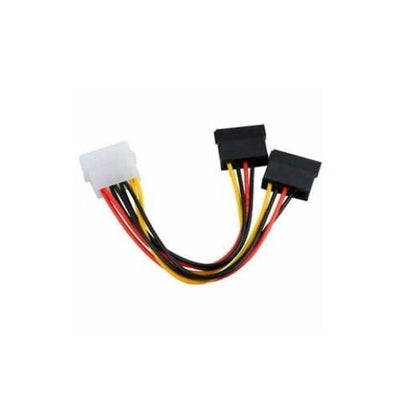 4P IDE to 2 Serial ATA SATA 15pin Y Splitter Hard Drive Power Adapter Cable 15cm