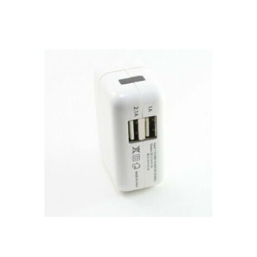 2-Port 2-Amp USB Home Wall Charger for Apple iPad 4 Mini Air 1st 2nd 3rd White