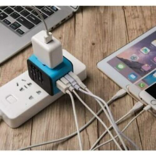 Travel Adapter Universal Power Adapter Worldwide All-One 4 USB For US/EU/AU/UK