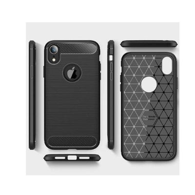 For iPhone XR X XS Max Case - Carbon Fiber Shockproof Thin Soft Back Cover