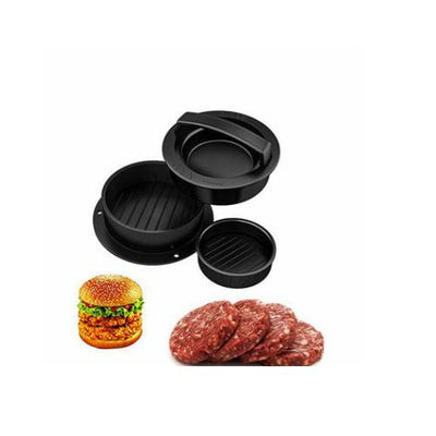 3 in 1 Black Hamburger Press Meat Molds Stuffed Burgers Patty Maker Kitchen Tool