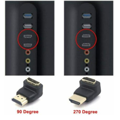 HDMI Male to Female M/F Right Angle Port Adapter Connector for HDTV 270 Degree
