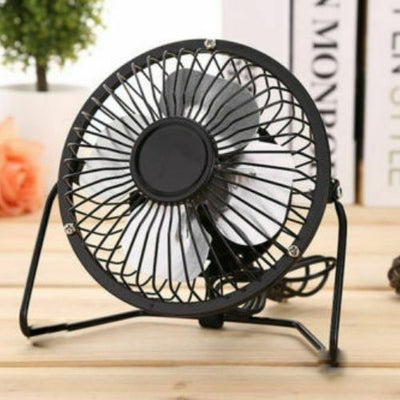 6"/4'' Mini USB Desk Fan Small Personal Cooler USB Powered Portable Fan(Metal)