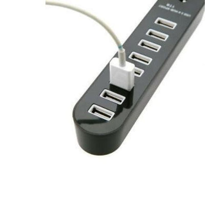 8 Port USB 2.0 Data HUB High Speed Splitter Extender Built-In USB Cable