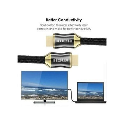 Premium 4K HDMI Cable 2.0 High Speed Gold Plated Braided Lead 2160P 3D HDTV UHD