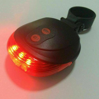 Bicycle Tail Light Rear 2 Laser + 5 LED Night Flashing Bike Safety Warning Lamps