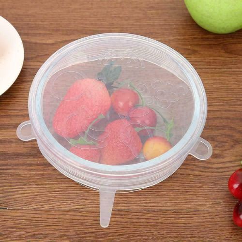 12 Pcs Silicone Stretch Reusable Bowl Food Storage Wraps Cover Seal Fresh Lids