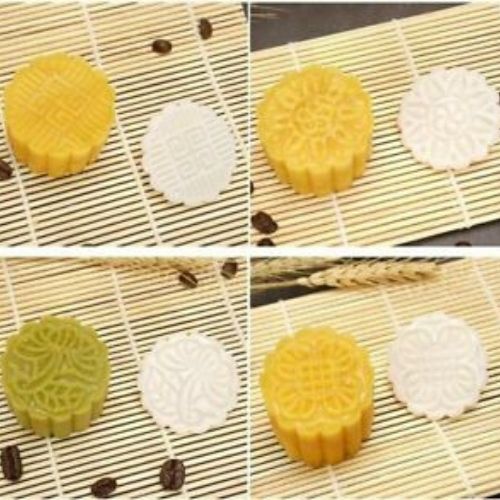 Mooncake Mould Moon Cake Decoration Mold with 10ps Flower Stamps Baking DIY Tool