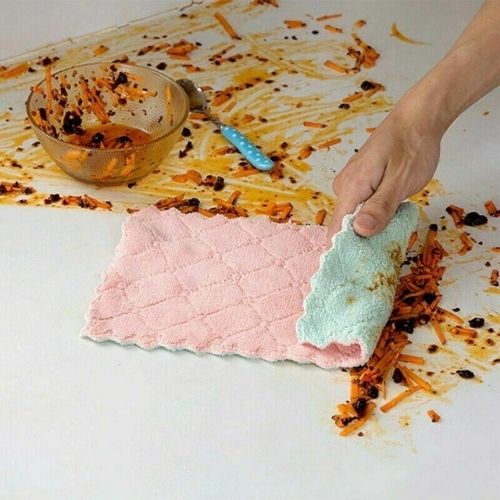 10PC Super Absorbent Microfiber Kitchen Dish Cloth Household Cleaning Towel Bulk