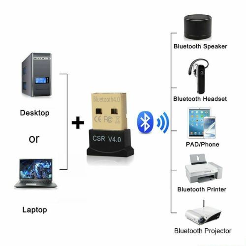 USB 4.0 Bluetooth Adapter Wireless Dongle High Speed CSR for PC Windows Computer