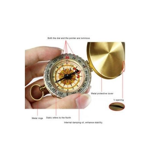 Compass Pocket Brass Watch Style Military Army Outdoor Camping Hiking Tool