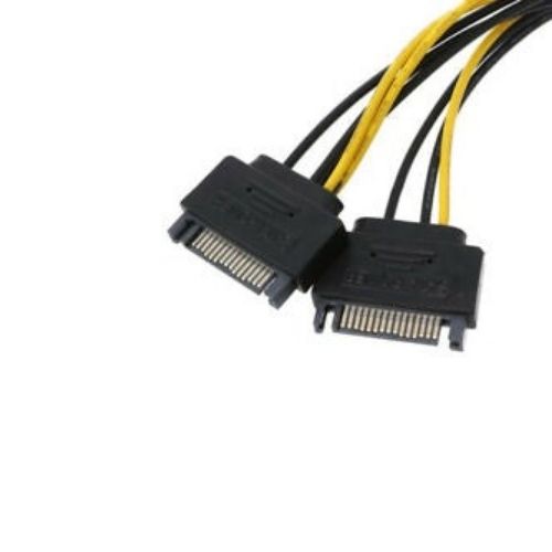 Dual SATA Power to 6Pin PCI-E Cable Converter Wire for PCI Express Video Card