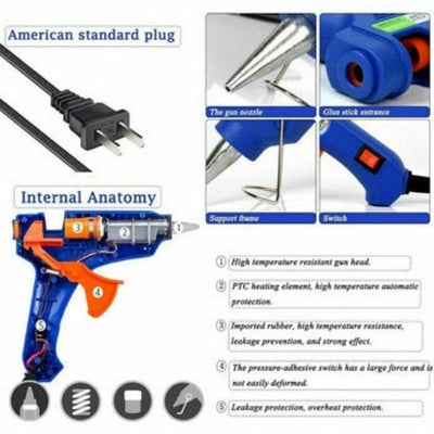 Electric Hot Melt Glue Gun Trigger Adhesive Sticks Craft DIY Hobby Repair CA