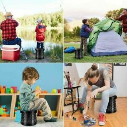 Folding Stool Retractable Camping Fishing Chair Lightweight Telescopic Seat