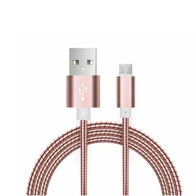 Micro USB Stainless Steel Metal Charging Cable for Samsung S5 S6 S7 LG G4 PS4