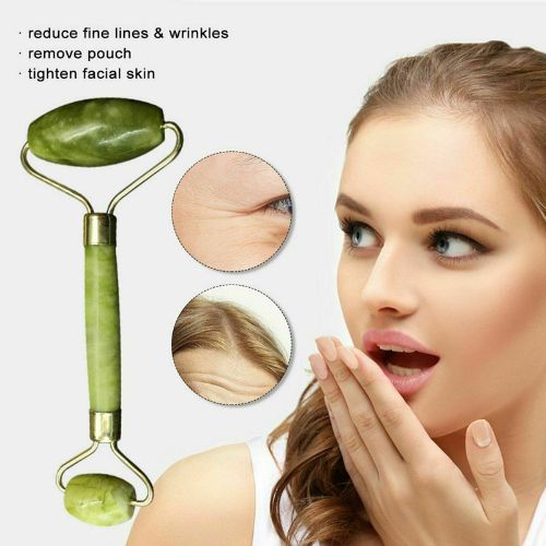 Natural Quartz Stone Facial Jade Roller Gua Sha Scrapping Tool Face Massager CA