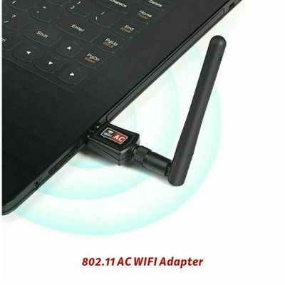 USB WiFi Wireless Adapter 802.11ac AC600 Dongle WPS 5GHz Dual Band 5dBi Antenna