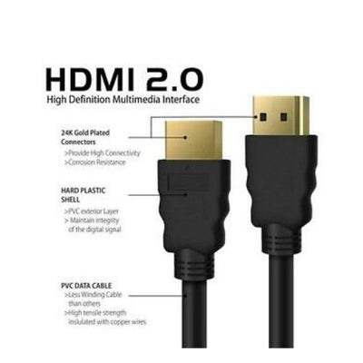 Premium HDMI Cable v2.0 Ultra HD 4K 2160p 1080p 3D High Speed Ethernet (16-32ft)