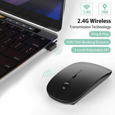 USB Optical Wireless Mouse 2.4G Receiver Super Slim Mouse Computer PC Laptop