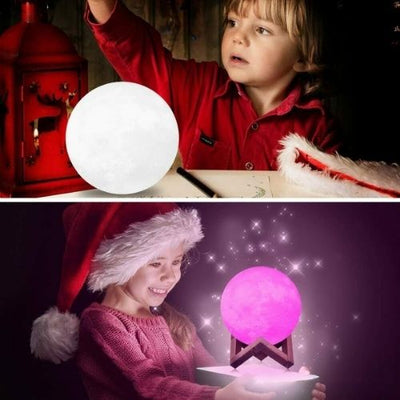 Rechargeable Moon Lamp Night Light Kids Dimmable LED Color Change 3D Dimmable CA