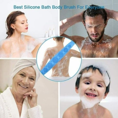 Lengthen Bath Silicone Back Scrubber Shower Body Brush Back Massage Body Clean