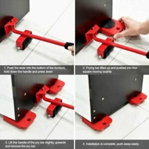 Heavy Furniture Lifter Lifting Easy Moving Slider Mover Tool Set Removal 5PC KIT