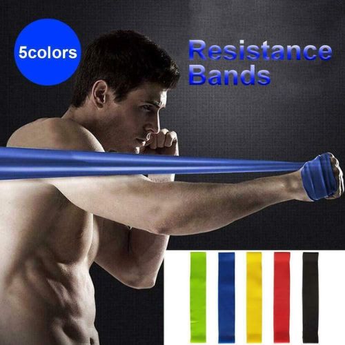 New Resistance Loop Bands For GYM Fitness Strength Yoga Exercise 5 In One Pack