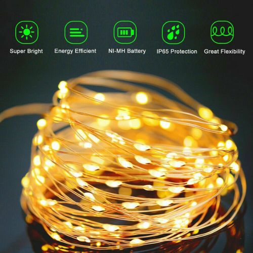 Solar 30M LED String Strip Lights Waterproof Fairy Lights Outdoor Garden Xmas CA