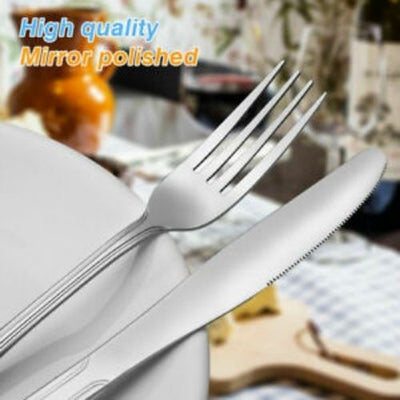 Flatware Set With Knife, Spoon And Fork Stainless Steel Dinner Serving Set.12pcs