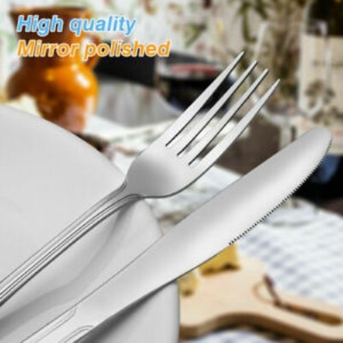 Flatware Set With Knife, Spoon And Fork Stainless Steel Dinner Serving Set.12pcs