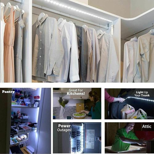 LED Motion Sensor Strip Closet Light USB Rechargeable Dual Mode For decoration