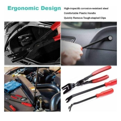 19Pcs Trim Removal Tool Kit Trimmer Car Puller Door Pry Clip Plier Remover Set