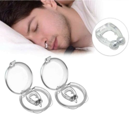 Silicone Magnetic Anti Snore Stop Snoring Nose Clip Sleep Aid w/Case