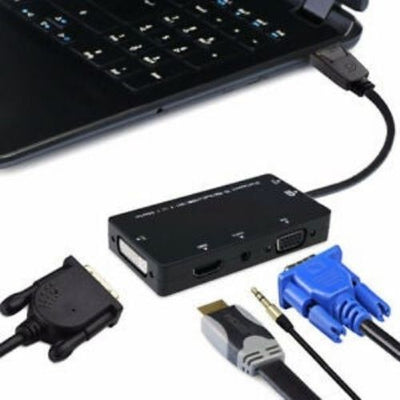 4 in 1 Display Port DP to VGA HDMI DVI Audio Adapter Cable Converter For PC