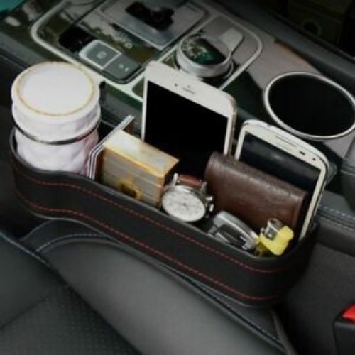 2PCS Car Seat Organiser Keys Pocket Caddy Phone Holder Side Slit Gap Storage Box