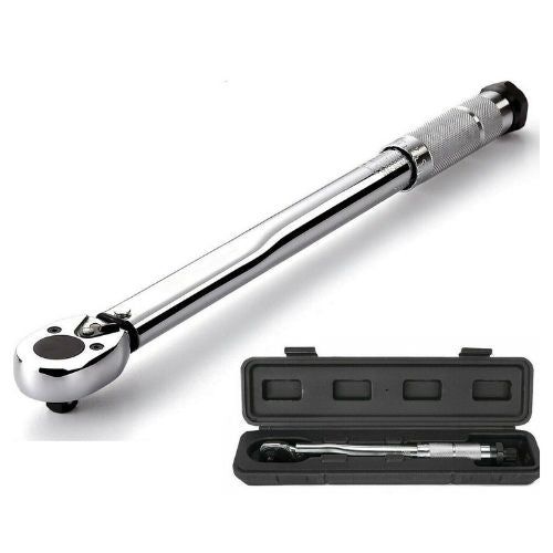 3/8" Torque Wrench Socket Drive Click Micrometer Spanner Ratcheting With Case CA