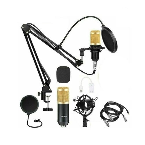 Condenser Microphone Bundle Kit Studio Audio Recording with Adjustable Arm Stand