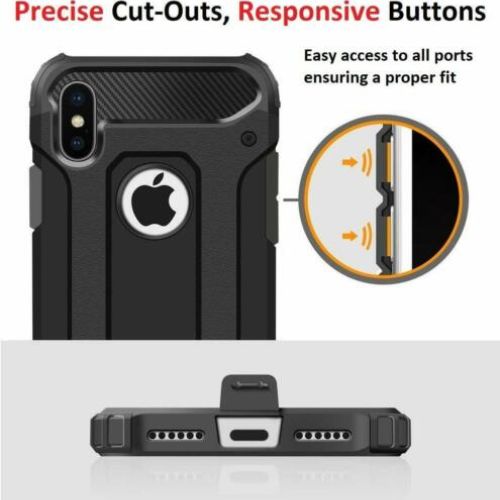 For Samsung Galaxy A21 Case - Shockproof Carbon Fiber TPU Heavy Duty Cover