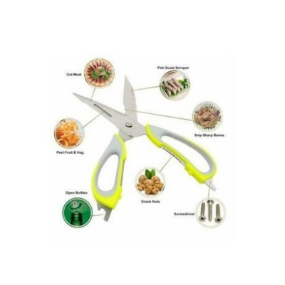 6 In 1 Multinational Kitchen Scissor - Heavy Duty Steel Shears For Household