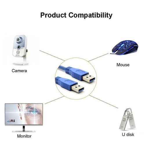 USB 3.0 A Male to A Male Cable Lead for High-Speed Data Transfer and Connection