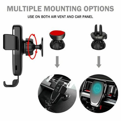 10W QI Wireless Fast Charger Car Mount Holder Stand Phone Charging Smart Sensor