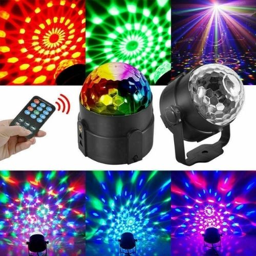 USB Disco Lights Party DJ LED RGB Stage Lamp Strobe Crystal Magic Ball Remote